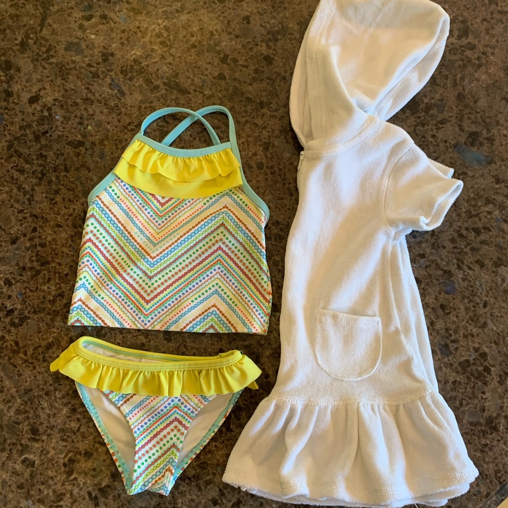 Tucker + Tate Terry Cloth Cover Up & Bikini Sz 3/4